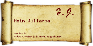 Hein Julianna névjegykártya